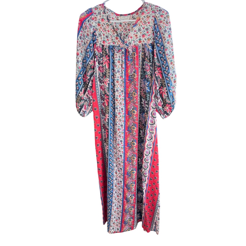 Tiffany Loungewear Vintage Long Boho EUC Med Women's 3/4‎ Wide Sleeves 1970's